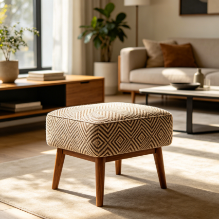 Mid-Century Wooden Footstool
